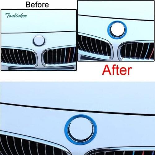 Tonlinker 2 PCS Car Styling Aluminum Front and Rear Logo Position Cycle Cover Case stickers for Bmw 3 4 Series M3 M4 Accessories