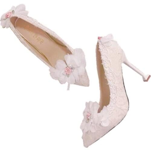 Princess Ball Lace Stereo Flowers High Heels shoes Sweet Lolita cos Cute Girl Camellia Shoes Victoria Kawaii LovelyKorean Har