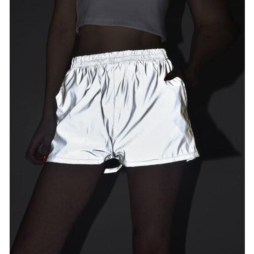 2020 Spring and Summer Quick Dry Shorts for Women New Reflective High Waist Bottoming Shorts Women Sport Clothes Hot Pants
