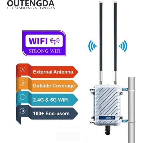 11AC 2.4G 5G WiFi Access Point Outdoor CPE AP Router Wi-Fi Signal Amplifier Repeater Outside Long Range WiFi Wireless Router Poe