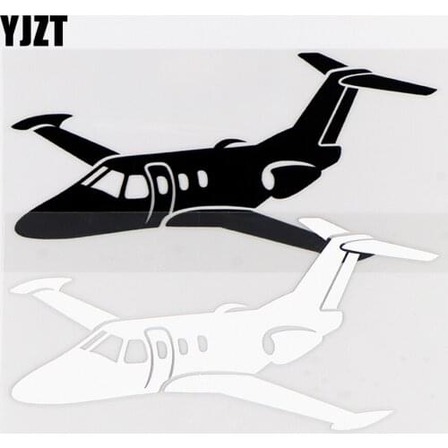 YJZT 15.3×7.5CM Commercial Jet Aircraft Car Sticker Vinyl Decals Personality Decor Black / Silver 10A-0510