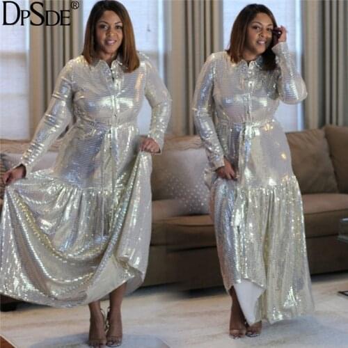 DPSDE White Yellow Sequined Lace Up Lady Dress Full Sleeve Show Thin Long Bandage Dress Autumn New 2020 Streetwear Bodycon Derss