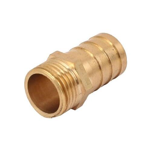 1/2 BSP Male Thread 19mm Barb Hose Tubing Fitting Connector Adapter Gold Tone