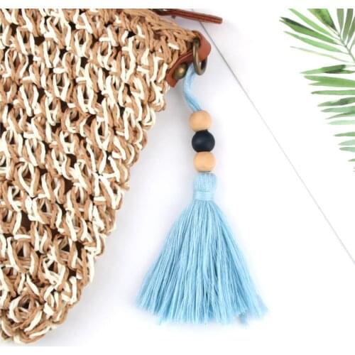 1Pc Multicolored Beads Tassel Keyringd Handmade For Women Handbag Car Boho Jewelry Accessories E2726-E2729