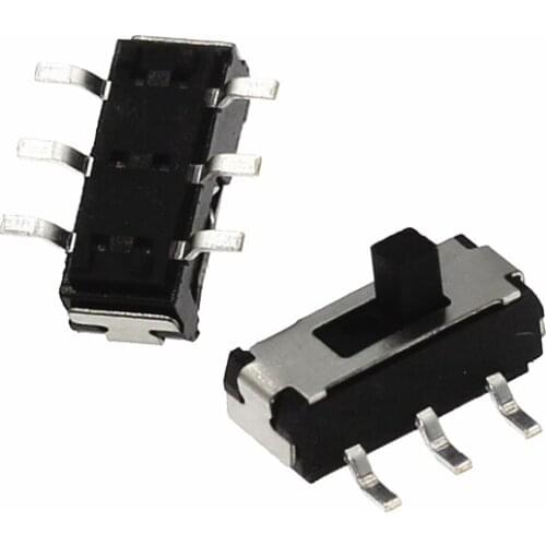 100pcs MSS22D18 SMT Toggle switch SMD 6Pins Handle high 2mm 2P2T The micro Slide Switch