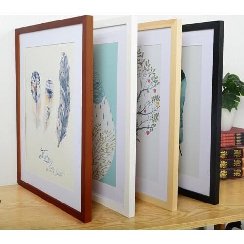 4Colors Nature Solid Wooden Frame Picture Photo Frame With Mats For Wall Mounting Hardware Included home decortion