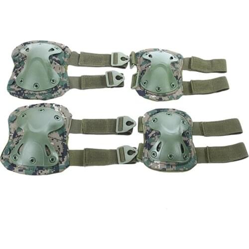 4pcs/set Army Military Tactical Knee Pads Outdoor Combat Field Protective Sports Elbow Knee Pads CS Protective Gear Black