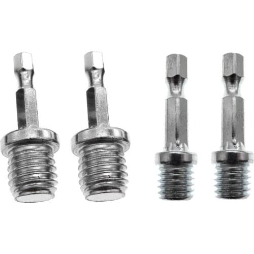 4pcs Connect Rod Adapter Thread M14/M10 To 6mm For Electric Drills Backing Pad Inner Hexagonal Conversion Extension Rod