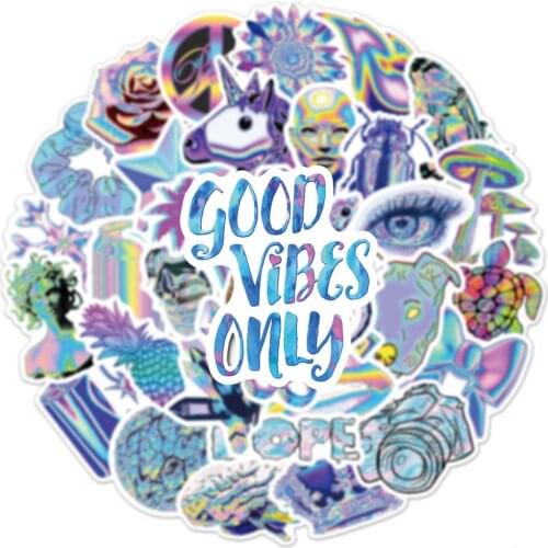 5/10/50pcs Ins Style Blue Series Stickers Aesthetic Decals Laptop Motorcycle Skateboard Phone Guitar Sticker Girls Gifts