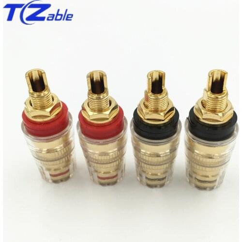 8pcs Banana Plug Speaker Jack Binding Post Brass Gold Plated Terminal For Speakers Audio Connector Acoustics Terminals Adapters