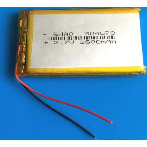 804070 3.7V 2600mAh lipo polymer lithium Rechargeable battery cells for GPS DVD power bank Tablet PC PAD PDA Laptop camera PSP
