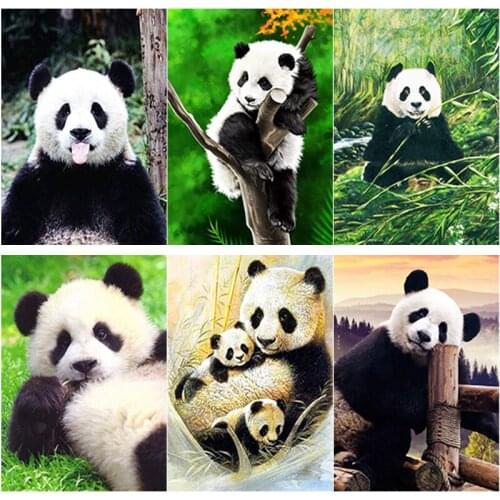 New 5D DIY Diamond Painting Panda Diamond Embroidery Animal Cross Stitch Full Square Round Drill Crafts Home Decor Manual Gift