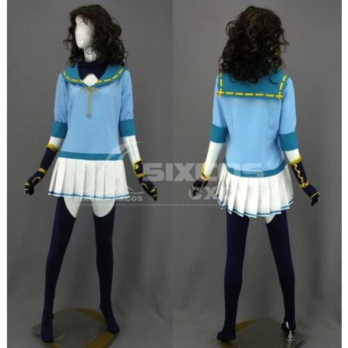 Anime SAMURAI GIRLS Yagyuu Gisen Cosplay Costume Blue Pleated Skirt School Uniform Female Role Play Clothing Custom-Make
