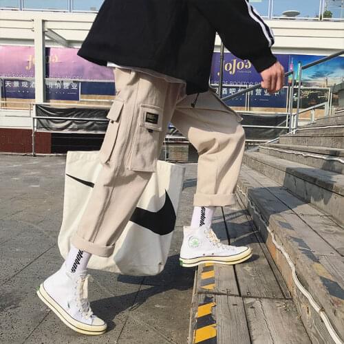 Cargo Pants Men Japanese Streetwear Pants Men Hip hop Joggers Black Loose Harajuku Sweat pants Trousers