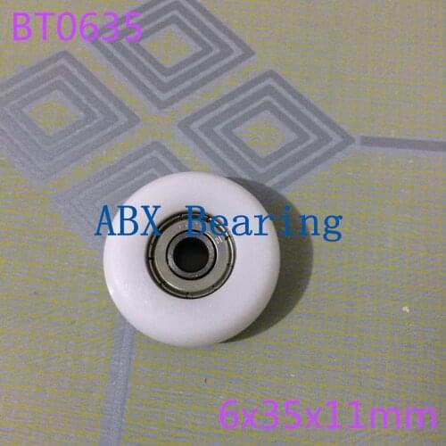 BT0635 626ZZ 626 Nylon wheel hanging / ball bearing with pulley wheel for doors and windows 6*35*11 MM