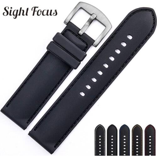 Color Stitched Watch Bands for Tissot Armani Rubber Silicone Watch Strap Wristband Men Belts Replacement Straps Bracelet Montre