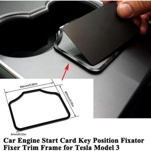 Model3 Car Engine Start Card Key Position Trim Frame Holder Fixer Limiting Sticker Decoration For Tesla Model 3 Y Accessories