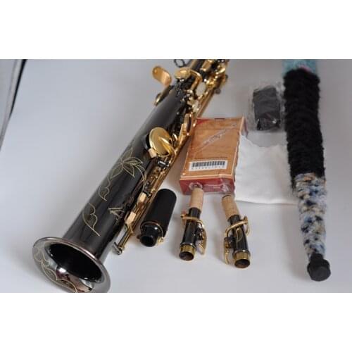 France Soprano Saxophone Bb R54 Wind Instrument Sax Black Nickel Gold saxofone saxofon Musical Instruments High Quality
