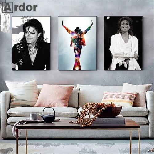 Classic Singer Star Canvas Poster Michael Jackson Wall Art Painting Black And White Print Wall Pictures Living Room Home Decor