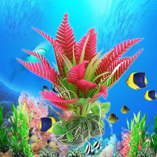Artificial Aquatic Water Grass Aquarium Decor Plants Red Green Water Grass Fish Tank Plants Decoration Landscape Ornament