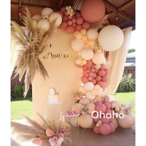 Blush Dusty Pink Balloons Garland Arch Kit Retro Rustic Wedding Birthday Party Decoration Baby Shower Anniversary Ballons