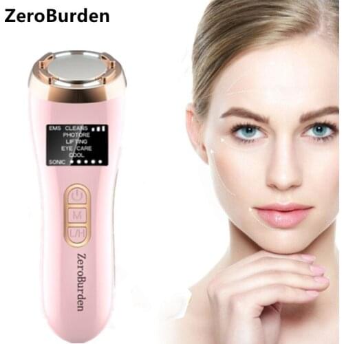 ZeroBurden Beauty Face Massager EMS Hot Eye Skin Care Tool Facial Cleansing Wrinkles Removal & Skin Tightening Lift Devices 2021