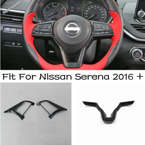 Lapetus Steering Wheel Gear Shift Decoration Cover Trim Carbon Fiber / Red Accessories ABS Fit For Nissan Serena 2016 - 2020