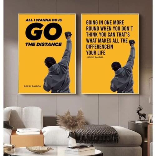 Motivational Rocky Balboa Canvas Painting Figure Inspirational Wall Art Posters Prints Wall Pictures for Living Room Home Decor