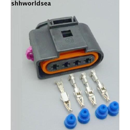 Shhworldsea 5sets 4 Way female 4B0973724 Ignition Coil Connector Repair Kit Case For A4 A6 VW Passat 1J0 973 724 1J0973724