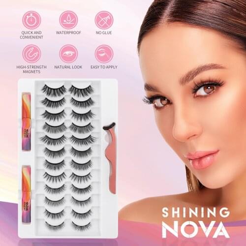 SEXYSHEEP 2/5/7/10 Pairs Magnetic Eyelashes Set Waterproof Magnet Eyeliner Long Lasting Natural Magnetic Lashes False Makeup