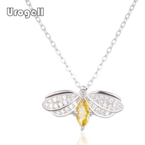 Genuine 925 Sterling Silver Bee Pendant Necklaces For Women Wedding Engagement Anniversary Silver 925 Jewelry Necklace Gifts