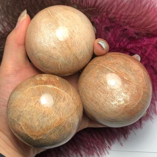 Natural yellow moonstone sphere quartz mineral crystals gemstones ball reiki healing fine home decoration