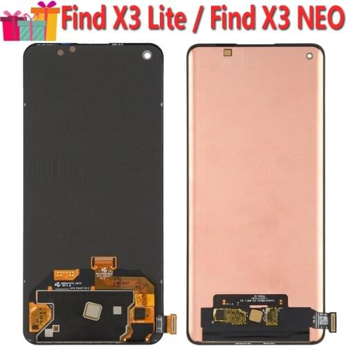 Original Replace Display For OPPO Find X3 Neo CPH2207 LCD Touch Screen Digiziter Assembly For OPPO Find X3 Lite CPH2145