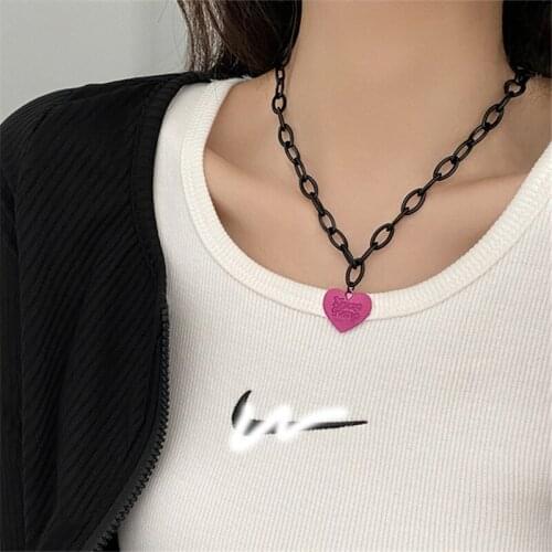 FACEINS Love Necklace For Women Hip-hop Personality Design Sense Clavicle Chain Necklace Fashion Sweater Chain Short Necklace
