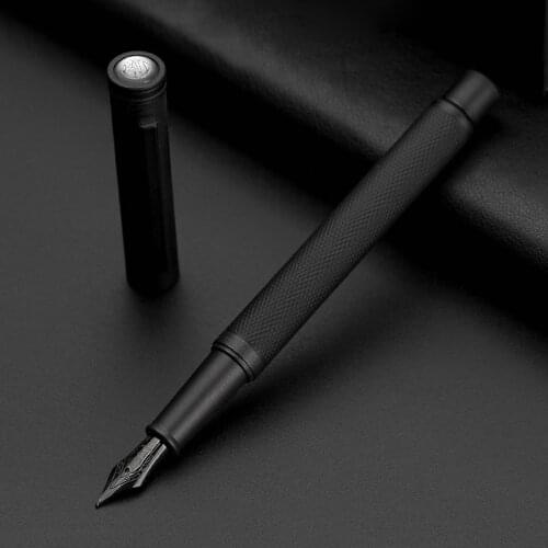 Luxury Brand Fountain Pens 0.5mm Black F Nib Converter Pen Steel Ink Pens Simple Office Business Signing Pen Writing Pens