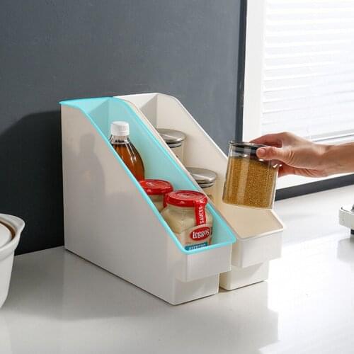 Kitchen Storage Basket With Wheel Tabletop Cabinet Plastic Storage Rack Seasoning Bottles Sundry Organizer Kitchen Accessories