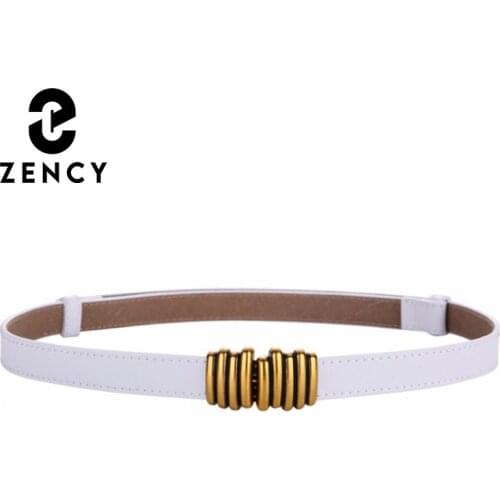 Zency Luxury Band Soft Genuine Leather Belt High Quality Womens Waistband For Lady Wedding Dress New Fashion Leisure Belt Black