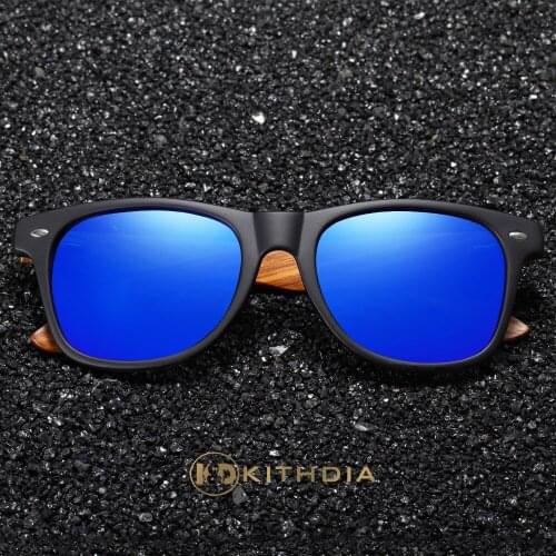 Kithdia Wooden Bamboo Sunglasses Polarized Mirrored Coating Womens Zebra Wood Sun Glasses gafas de sol hombre