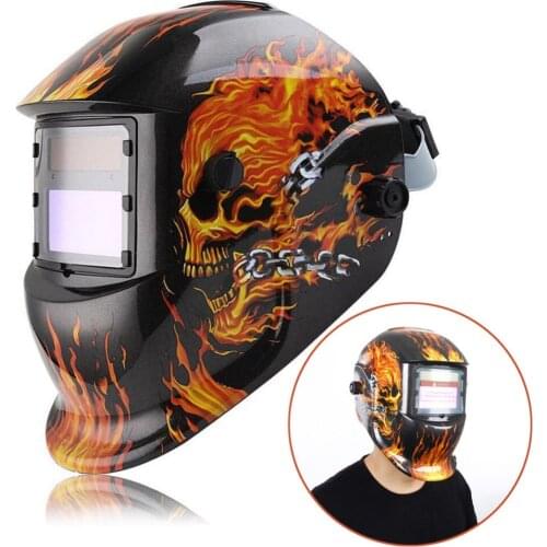 Black Skull Solar Auto darkening TIG MIG MMA Electric Welding Mask Helmet Welder Cap Lens For Welding Machine OR Plasma Cutter