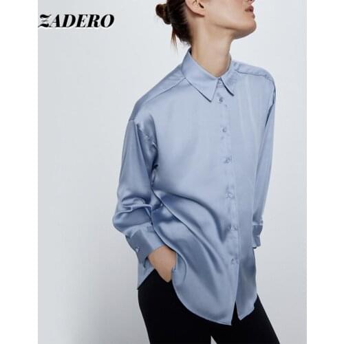 Женские атласные рубашки TiLeewon China At AliExpress