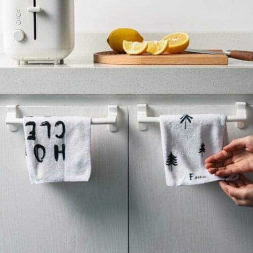 Towel Rack Over Kitchen Cabinet Door Towel Rack Bar Hanging Holder Bathroom Shelf Rack Home Organizer Long Wall Hook White Color