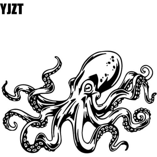 YJZT 17.9CM*11.8CM Octopus Creative Pattern Decorate Car Stickers Body Of Car Vinyl Decal Black/Silver C4-2107