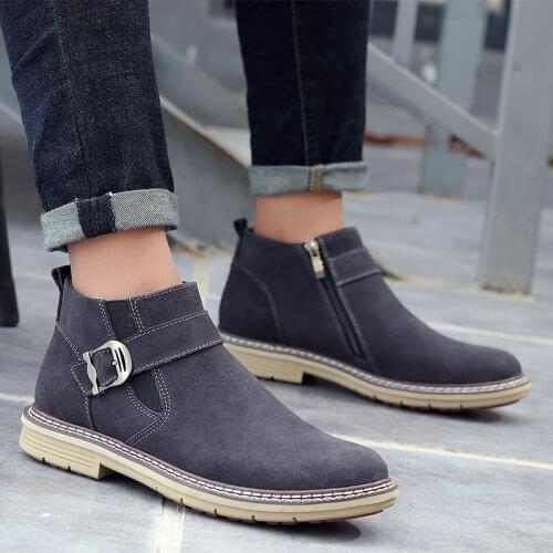 Winter Boots for Men Plush Warm Chelsea Fashion Shoes Ankle Mens Boots Male Footwear Comfortable Mens Sneakers Plus Size 38-46