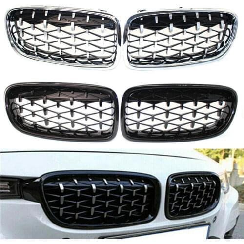 1 Pair Diamond Style Car Front Bumper Kidney Grill Grille for BMW 3 Series F30 320i 328i 335i xDrive 2012-2019