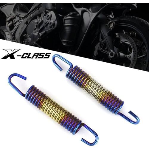 105mm Motorcycle Double Hook Side Stand Parking Return Springs Bluing Stainless Steel Accessories for Vespa Honda Yamaha