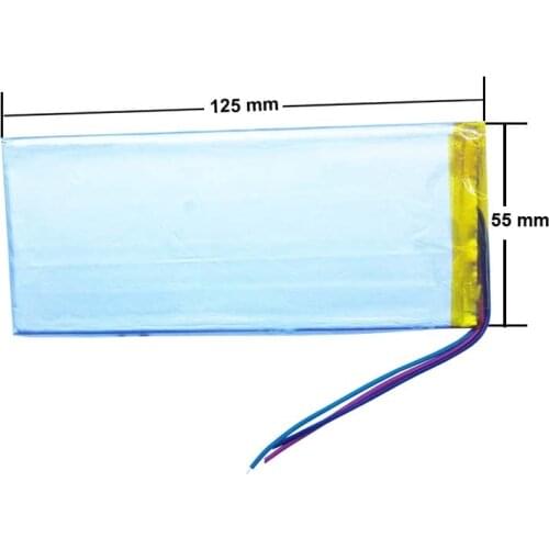 3 Wires 3.7V,4000mAH 3555125 Polymer Lithium Ion / Li-Ion Battery for Tablet Pc 7 8 9 Inch