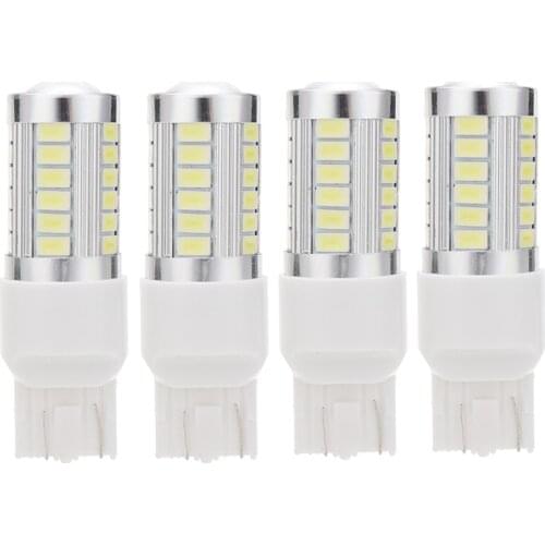 4PCS T20 W21/5W 7443 7440 W21W 33 Led Bulb 12V Car Brake Light Auto Reverse Lamp Car Brake Signal Lights 12V