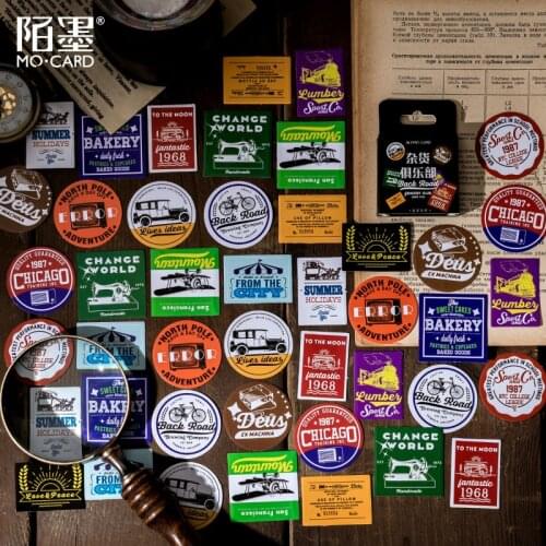 45 Pcs/pack Vintage Grocery Club Series Adhesive Stickers Decorative Album Diary Stick Label Decor Stationery Journal Stickers