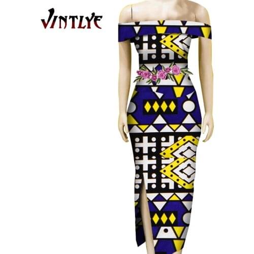 2021 Summer African Dress for Women Slim Tube Robe Africaine Femme Party Dresses Casual Floral Print Lady Evening Gowns Kg631