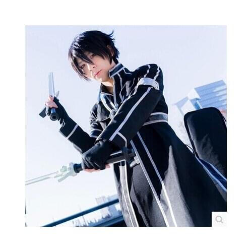 Anime Sword Art Online cosplay Kirigaya Kazuto Set cos harujuku halloween party full set 4in1(Top+Pants+coat+Fitting)